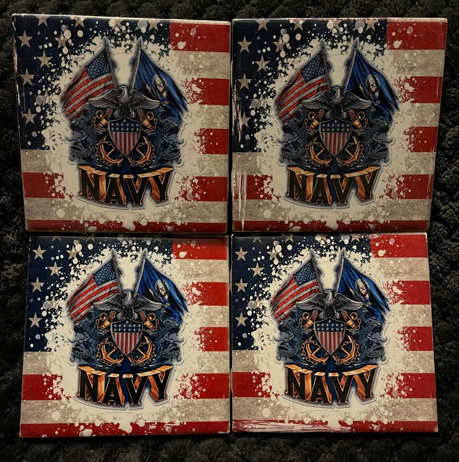 NAVY Tile Coaster Bar Porch SET military