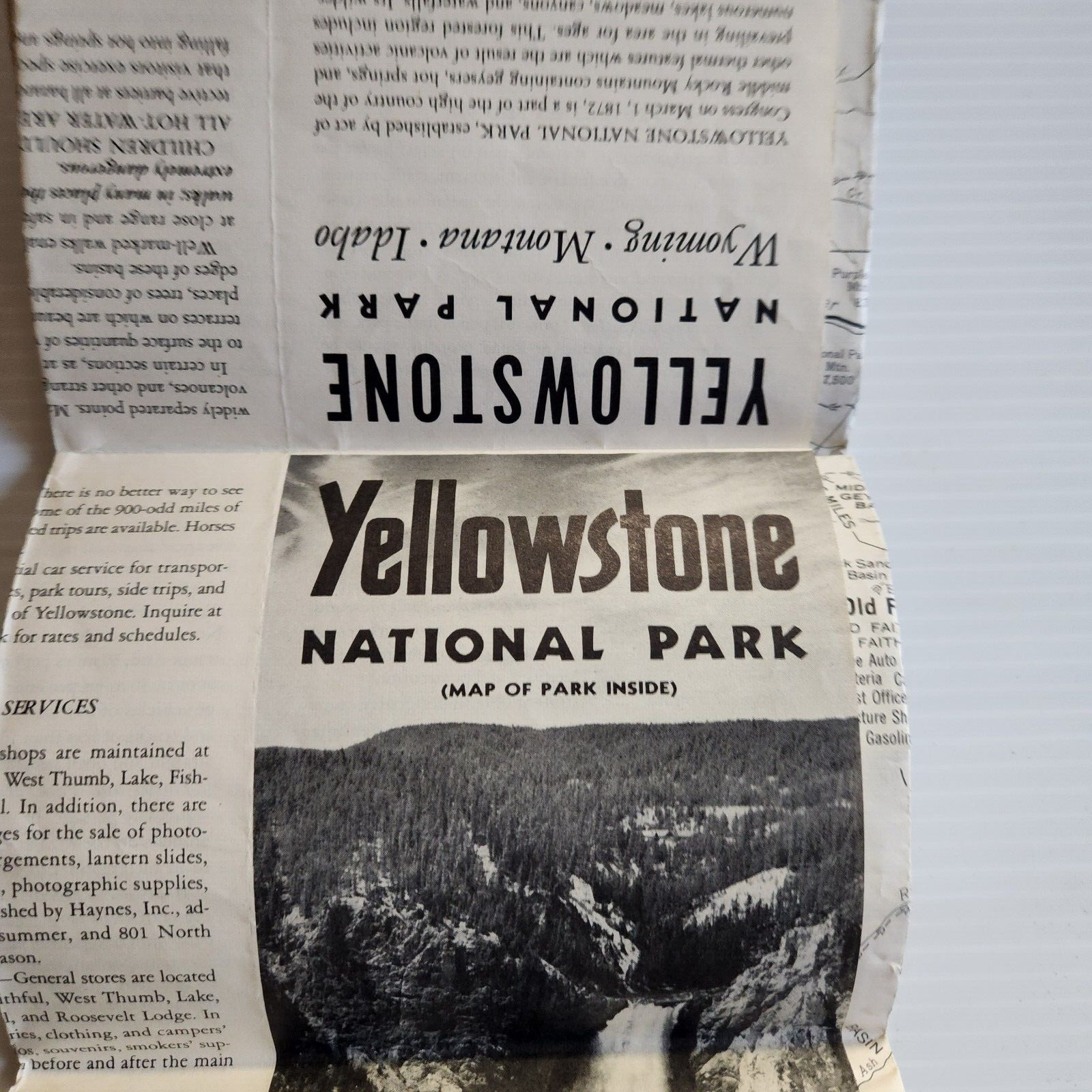 1954 Yellowstone Park Brochure and Map