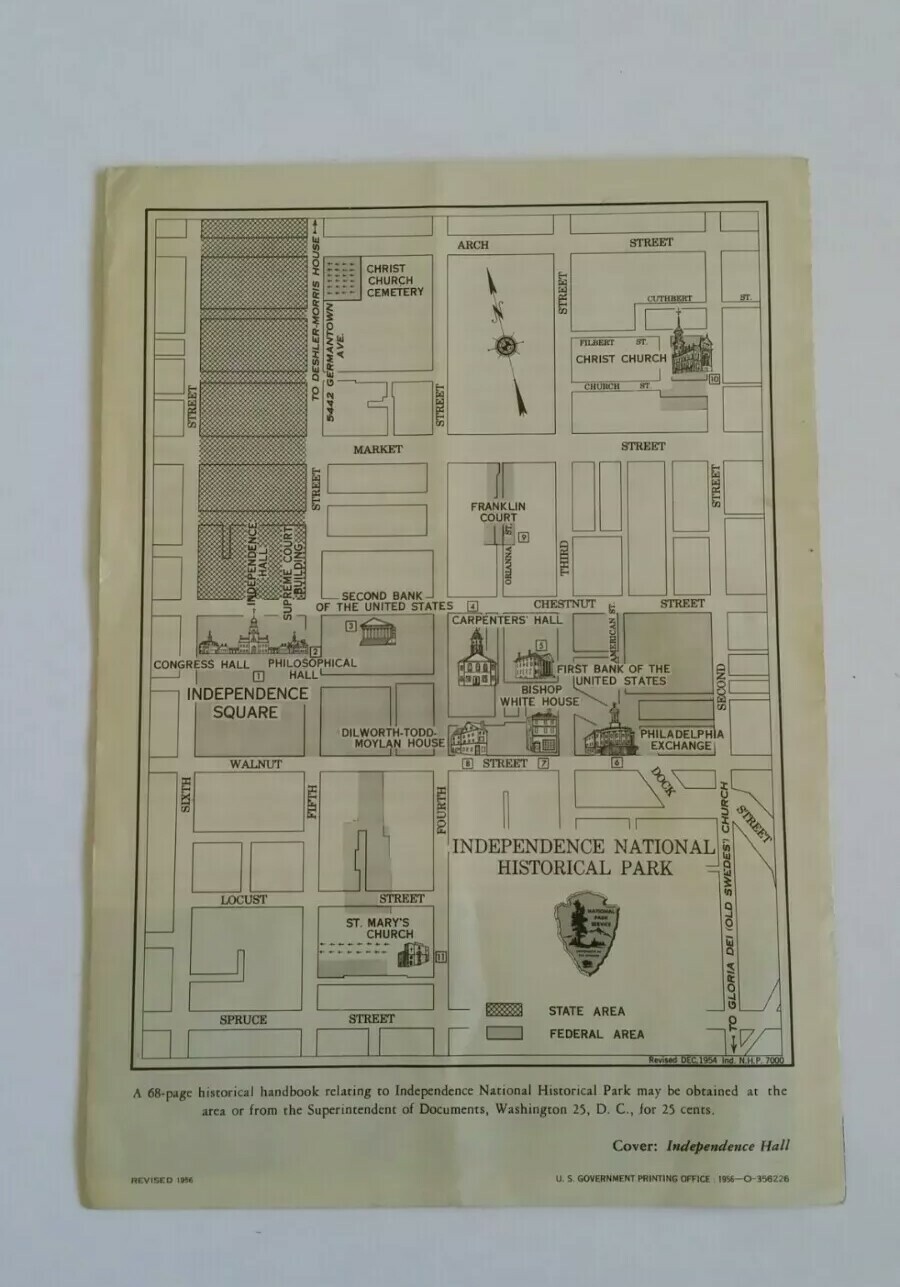 1956 – INDEPENDENCE NATIONAL HISTORICAL PARK Pennsylvania – Souvenir Pamphlet