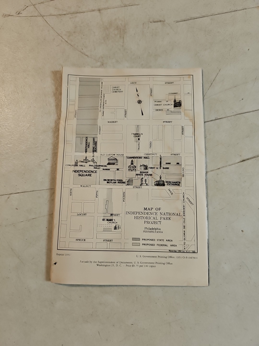 INDEPENDENCE NATIONAL HISTORICAL PARK Pennsylvania Souvenir Pamphlet 1951 As Is