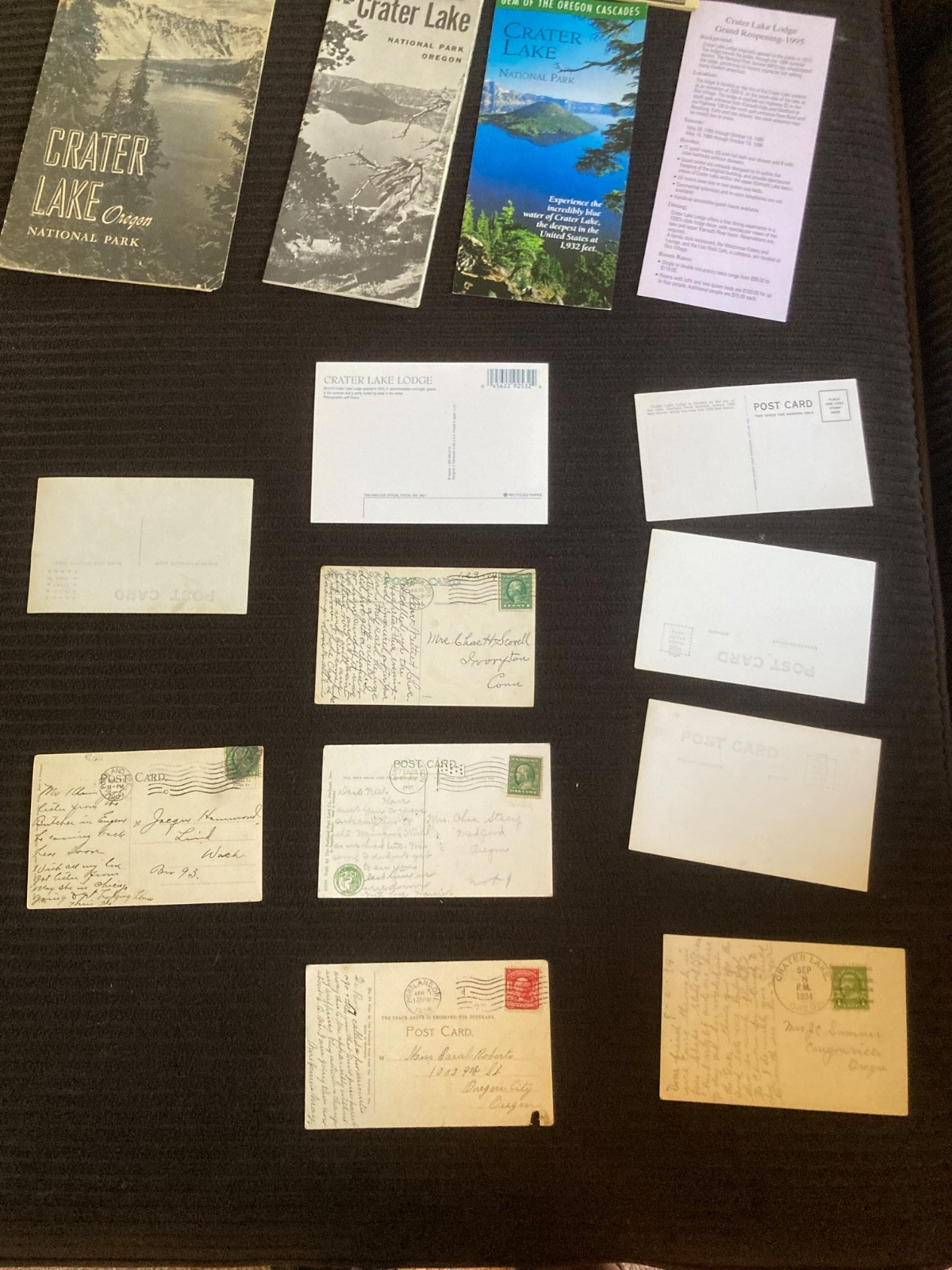 Lot of 17 Crater Lake National Park Postcards Brochures Guides