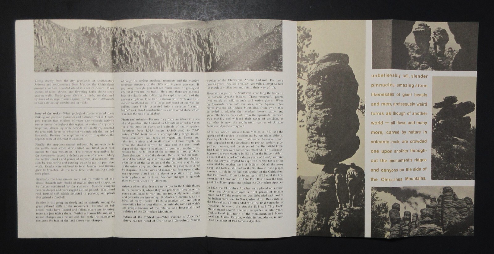 1977 Chiricahua National Monument Pamphlet