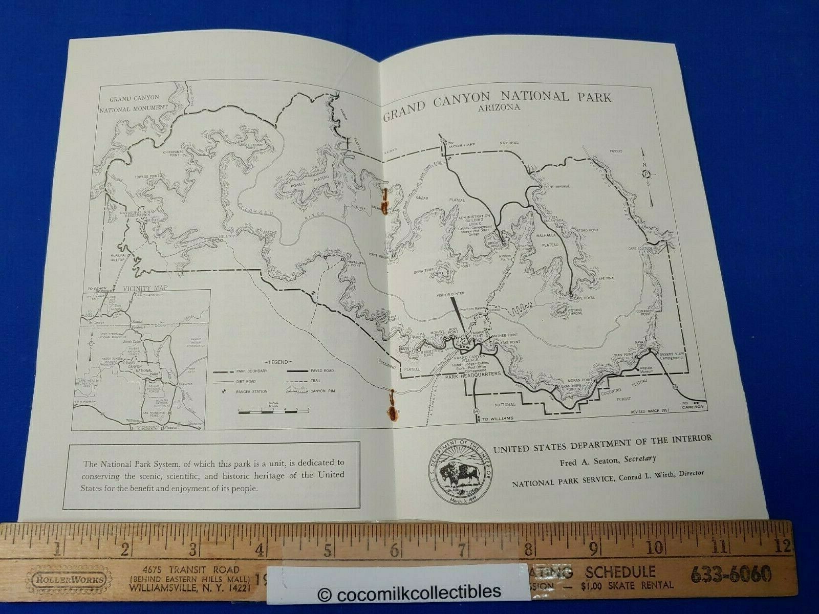 Vintage 1957 Grand Canyon National Park Arizona Booklet Pictures Write Ups Map