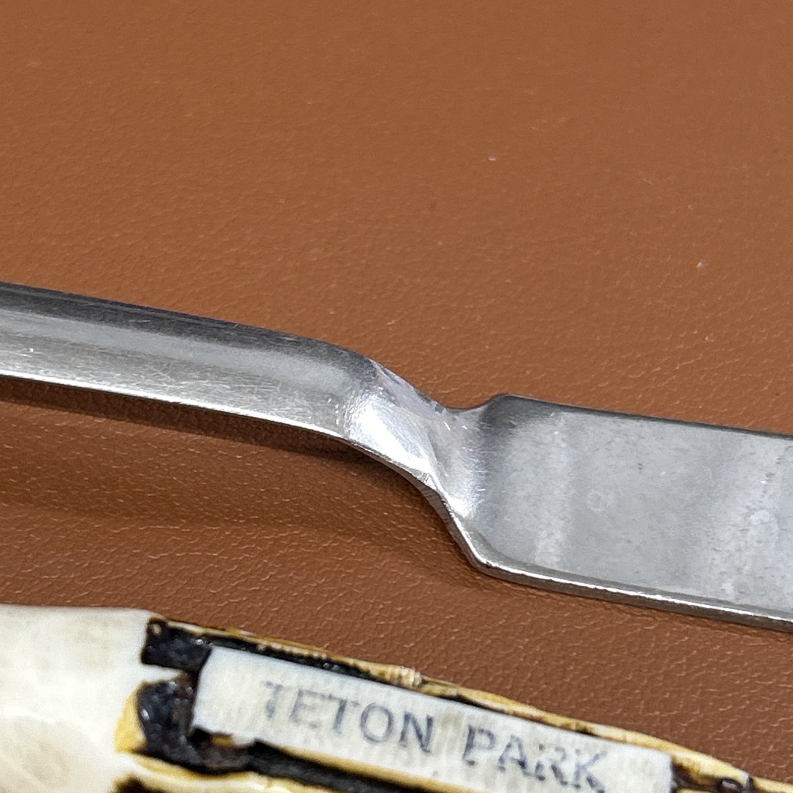 Vtg 70s Teton NATIONAL PARK Letter Opener Faux Antler PC Stainless Steel + Plain