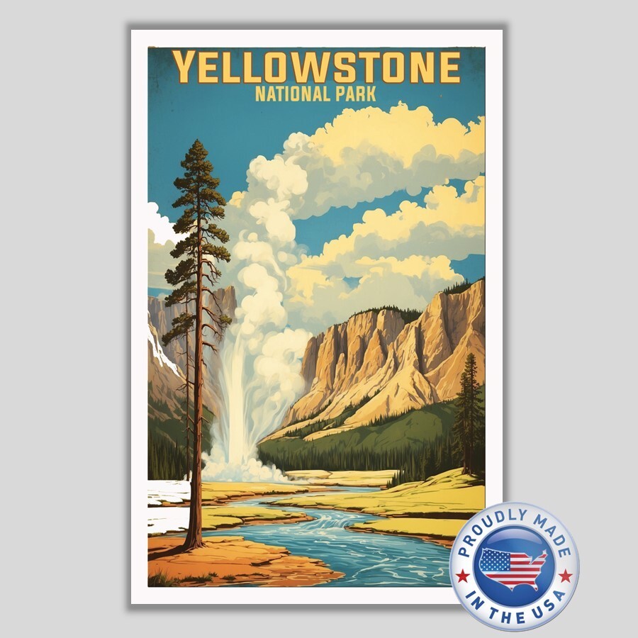 Yellowstone National Park Travel Poster Sized Quality Glossy Photo Print 13″x19″