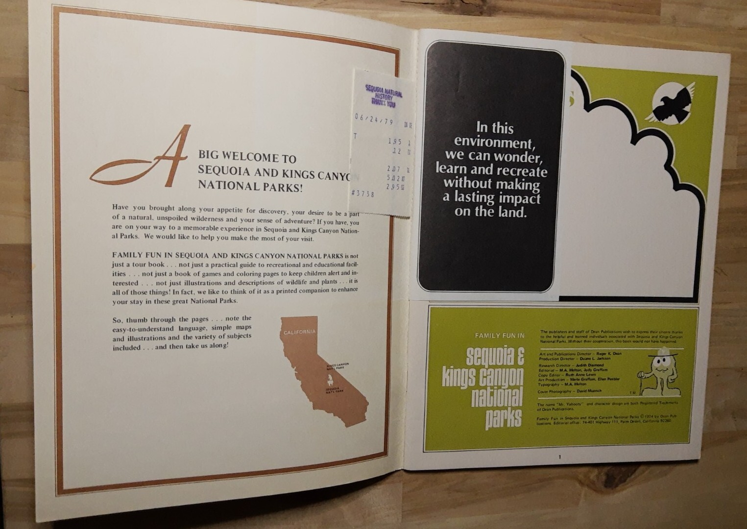 Vintage Guidebook : Family Fun in Sequoia & Kings Canyon National Parks CA 1979