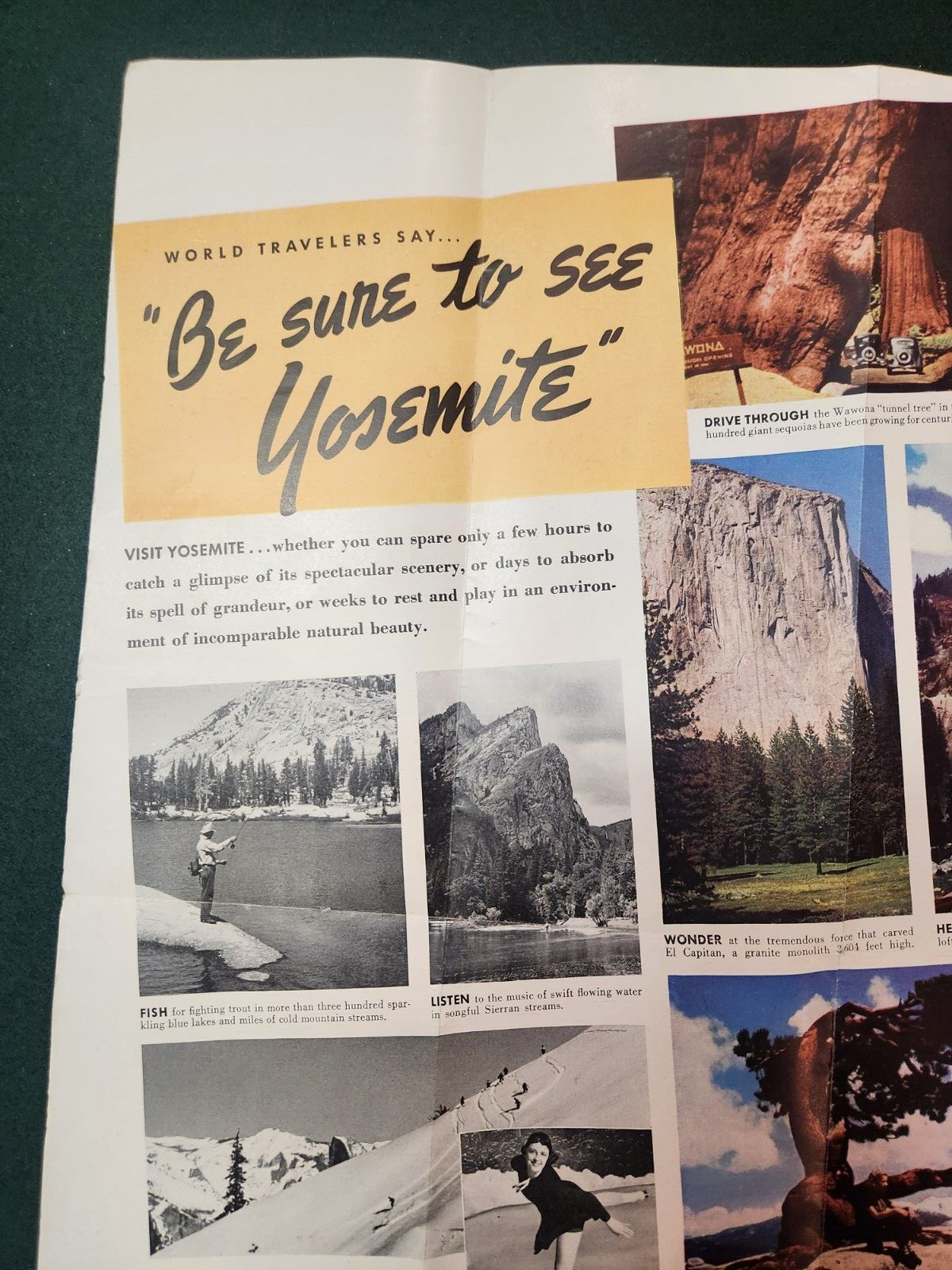 1939 YOSEMITE NATIONAL PARK CALIFORNIA CA TRAVEL PARK TRIPS TOURS BROCHURE