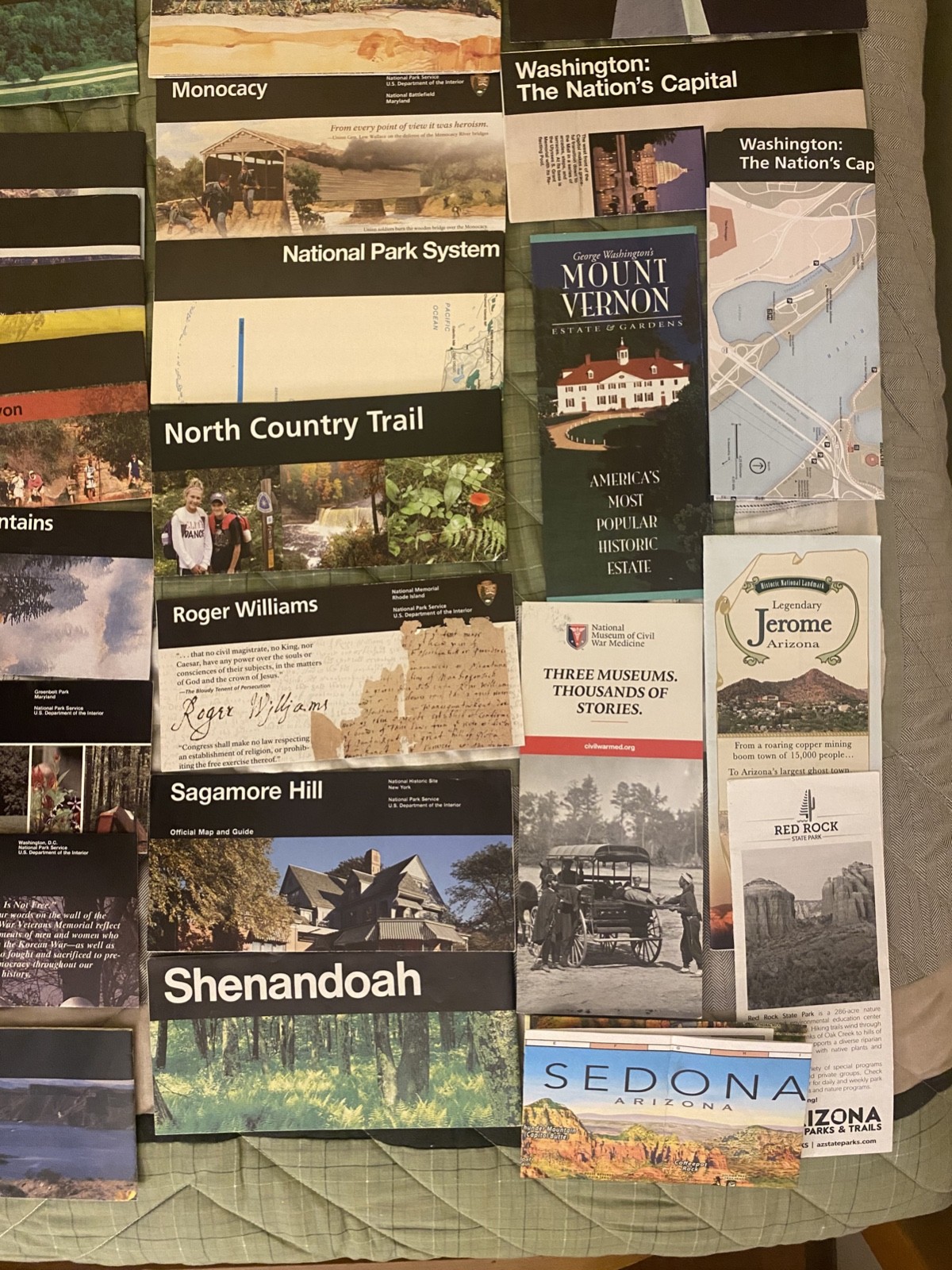 National Park Service Unigrid Brochures Lot of 45 (34 unique) w/ Bonus material