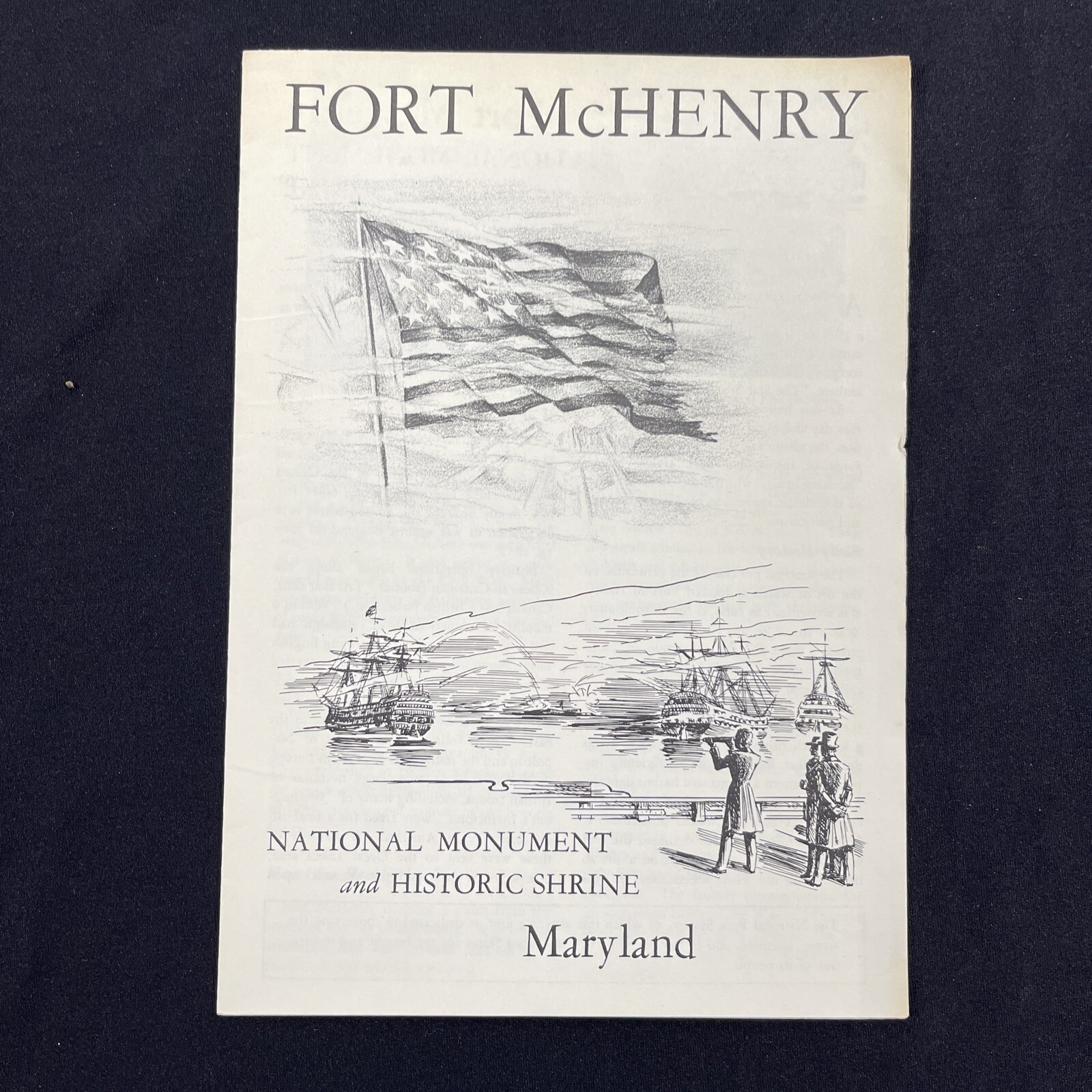 Vintage 1958 Fort McHenry National Monument Brochure Pamphlet Historic Maryland
