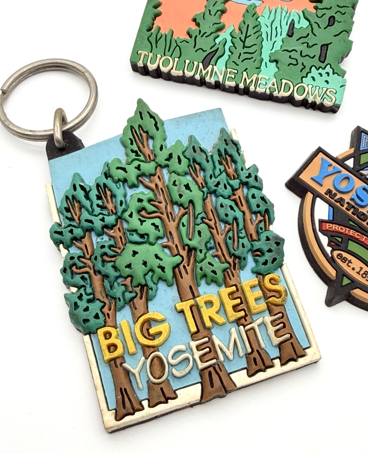 Yosemite National Park Keychain Lot Big Trees Tuolumne Meadows Rubber Souvenir