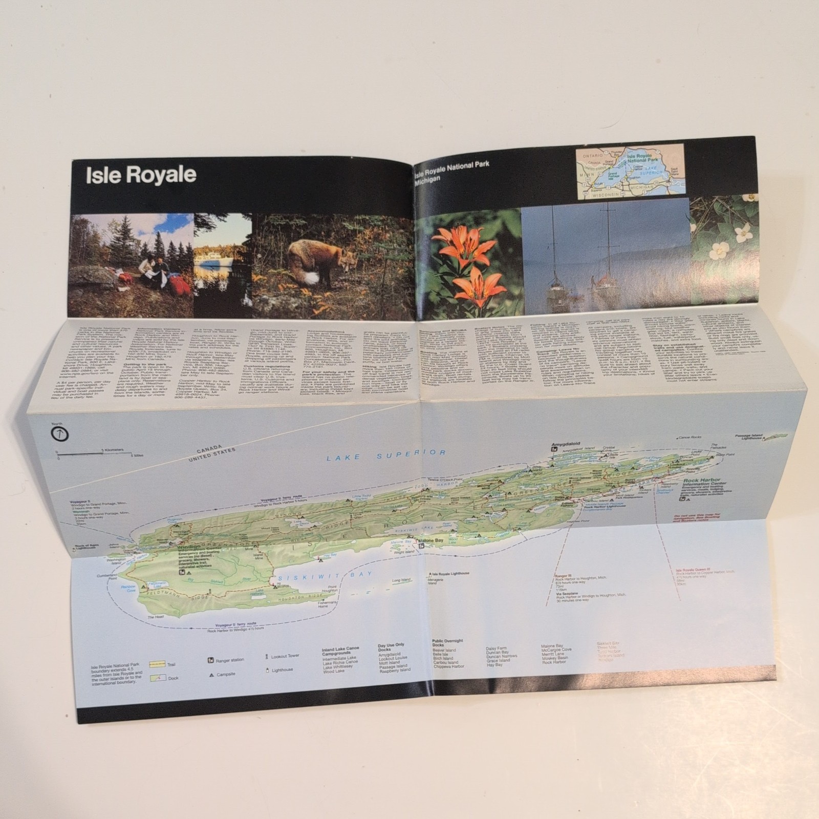 Isle Royale National Park Service NPS Unigrid Brochure GPO 1998 Reprint 1998