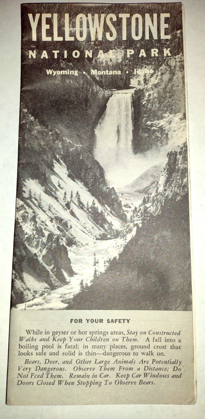 Yellowstone National Park Map Vintage Wyoming