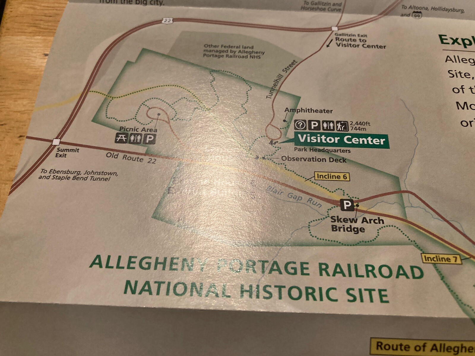 National Park Service Allegheny Portage Railroad Unigrid Brochure. Pennsylvania