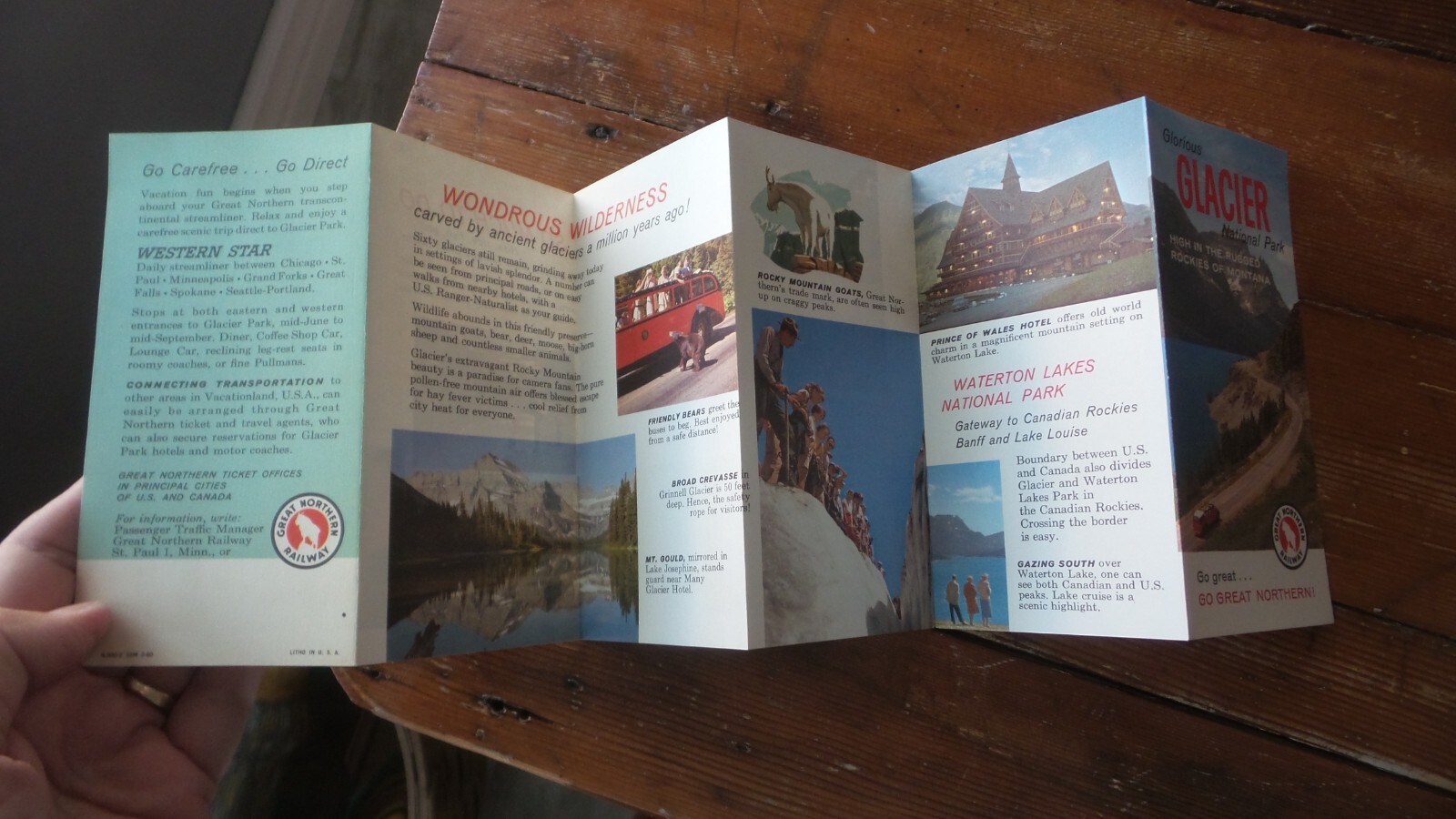 1960 Vintage GLACIER NATIONAL PARK Brochure Great Northern Railway