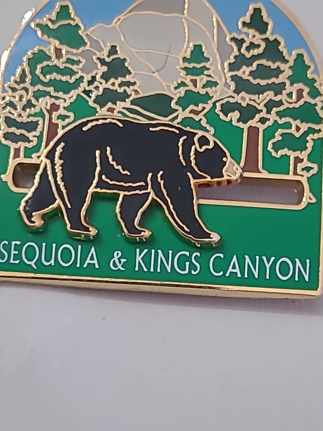 Black Bear On Slider Lapel Pin Sequoia Kings Canyon California Park Souvenir