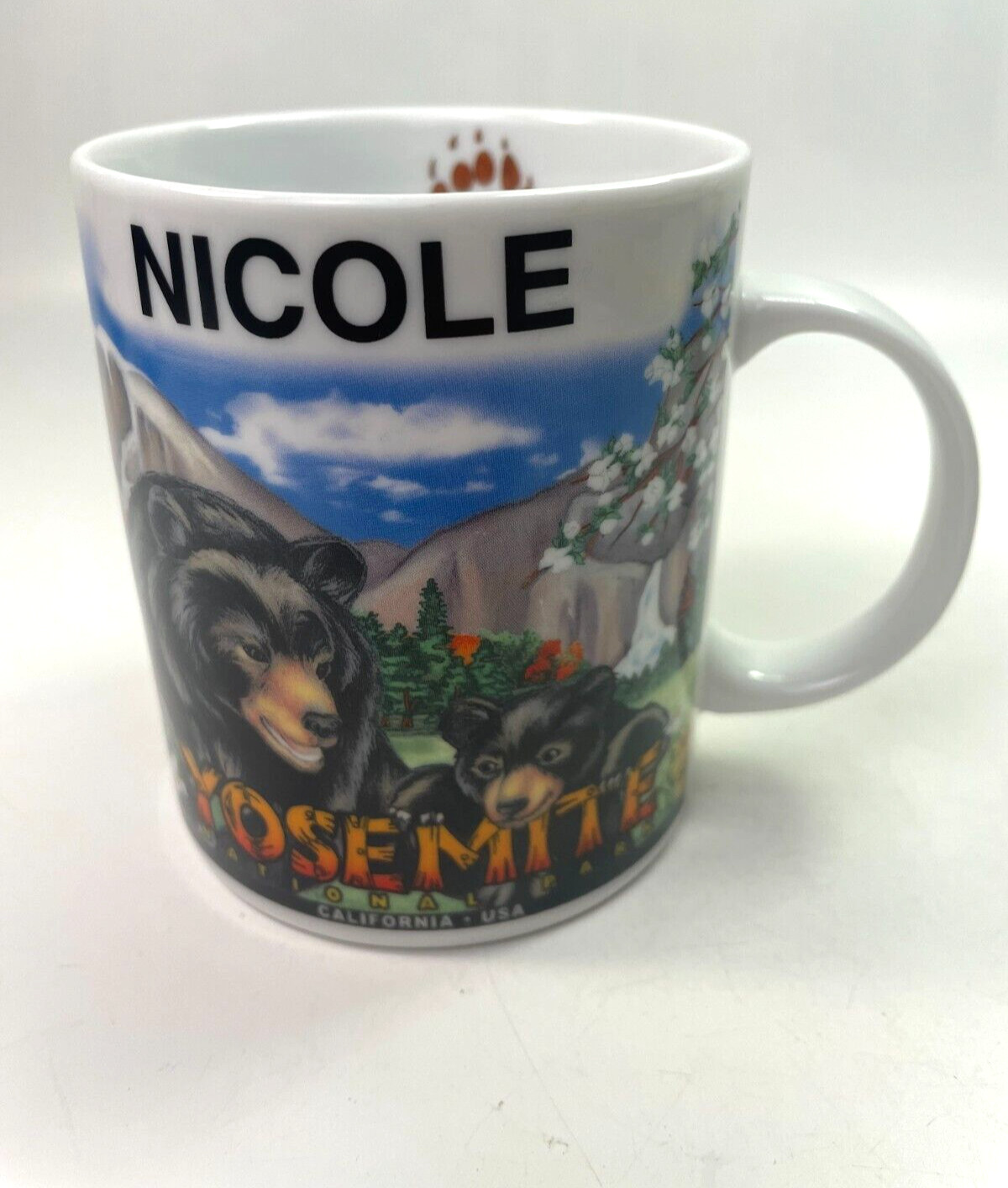 Yosemite National Park Mug Personalized Nicole Depicting Bear Animal 12oz C78