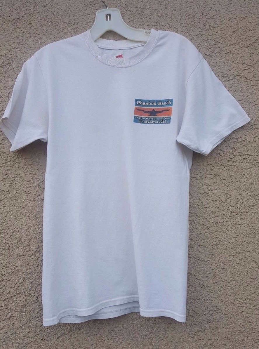 Grand Canyon Phantom Ranch Cotton Short Sleeve Shirt size Small Rafting Art