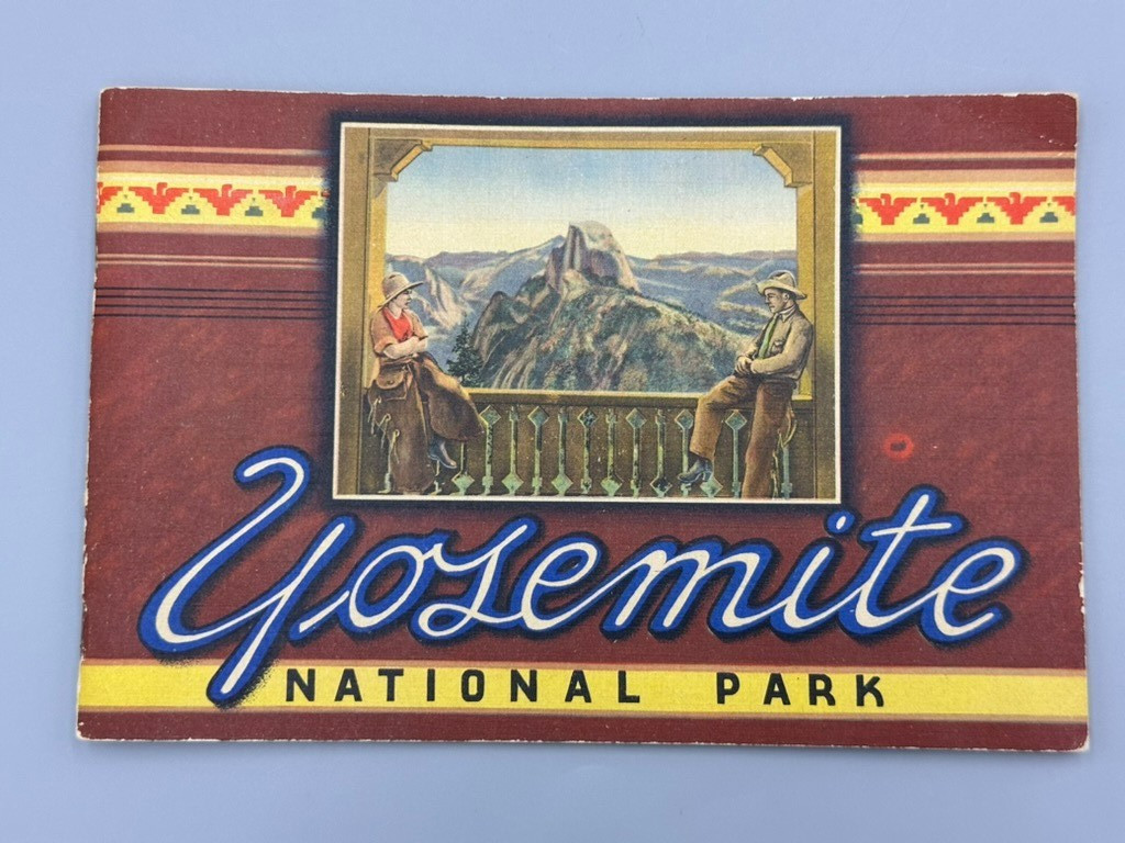 c 1940 YOSEMITE NATIONAL PARK Illustrated TRAVEL SOUVENIR Brochure Vintage