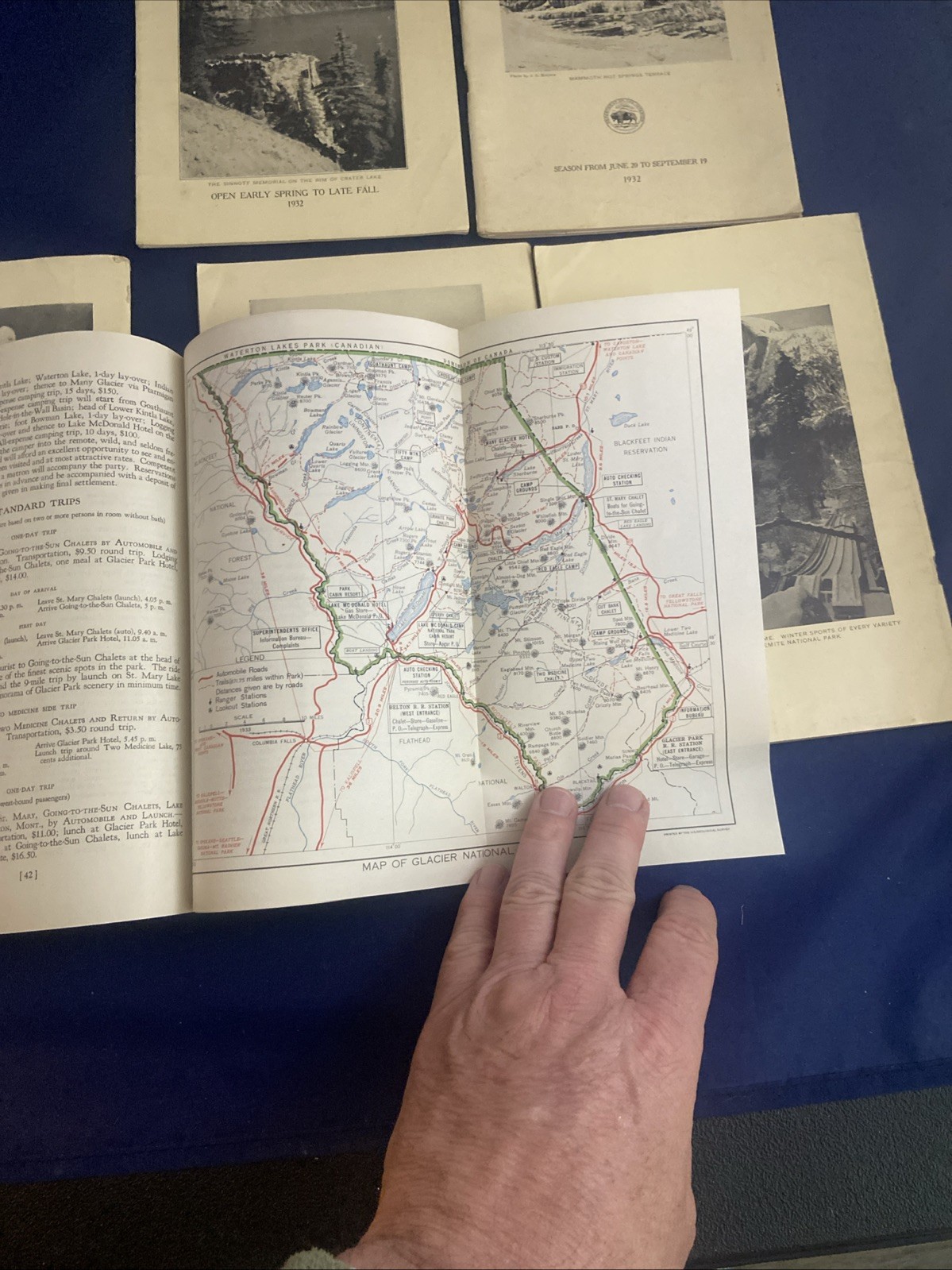 Lot of 6 NATIONAL PARK Guide Books from 1932 & 1933 – VG+ Yosemite Glacier +