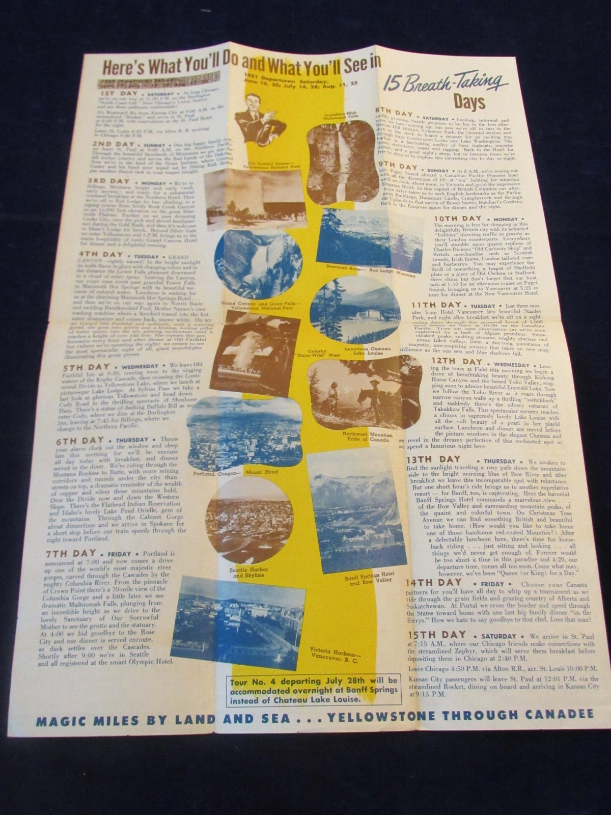 Vintage 1951 Berry Tour To Yellowstone & Pacific Northwest Travel Brochure B202
