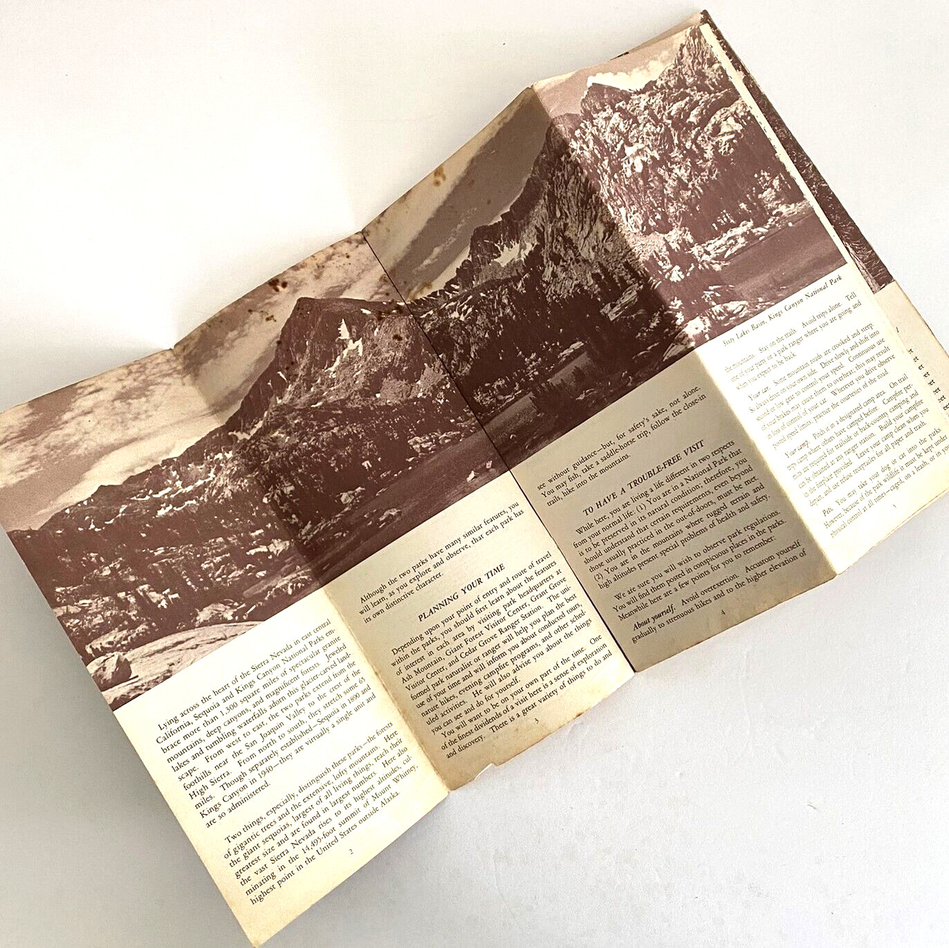 Sequoia Kings Canyon Guide Brochure Booklet Park Info Hiking 1966 Vintage