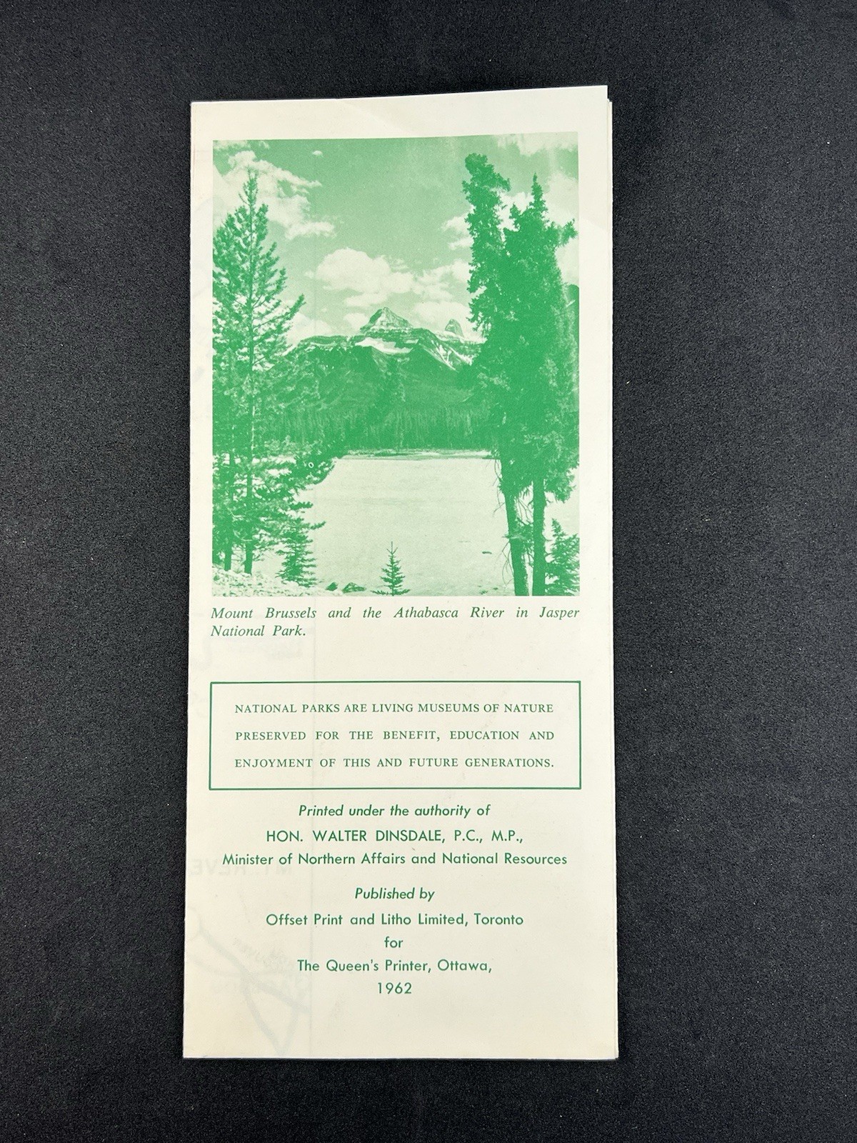 Canada’s Mountain National Parks – 1962 – Vintage Travel Brochure / Map
