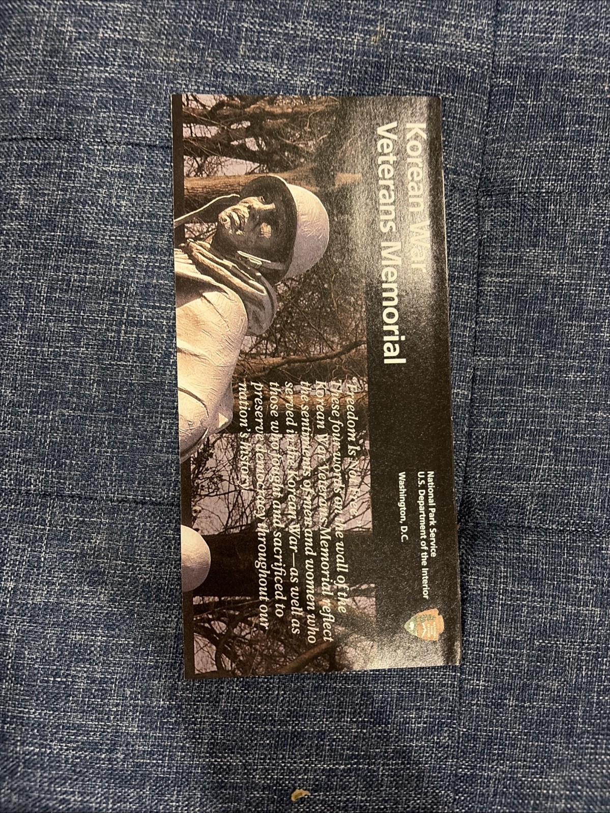Korean War Veterans Memorial National Park Unigrid Brochure Washington DC