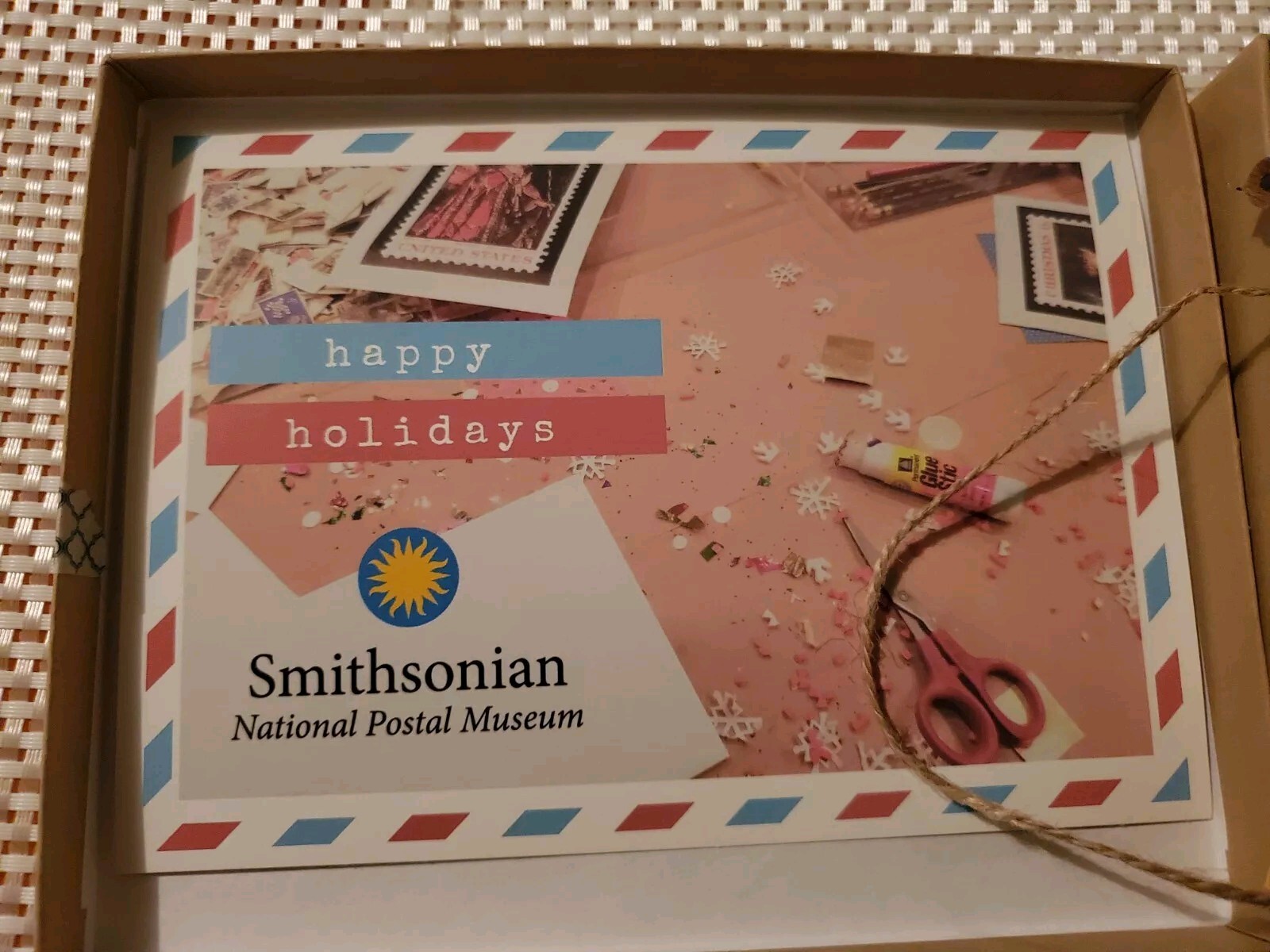 Smithsonian National Postal Museum SCRAPBOOKING KIT Stamps Twine Cutouts Pencil