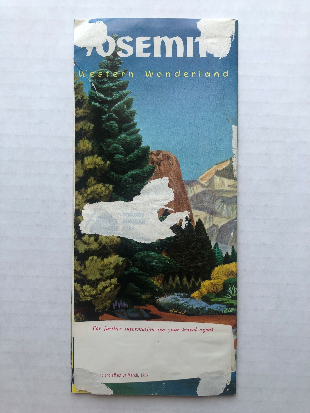 1957 年优胜美地旅行手册带自动许可证-