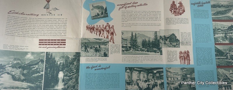1948 Large Enchanting Glacier National Park Brochure Map Great Northern Railway