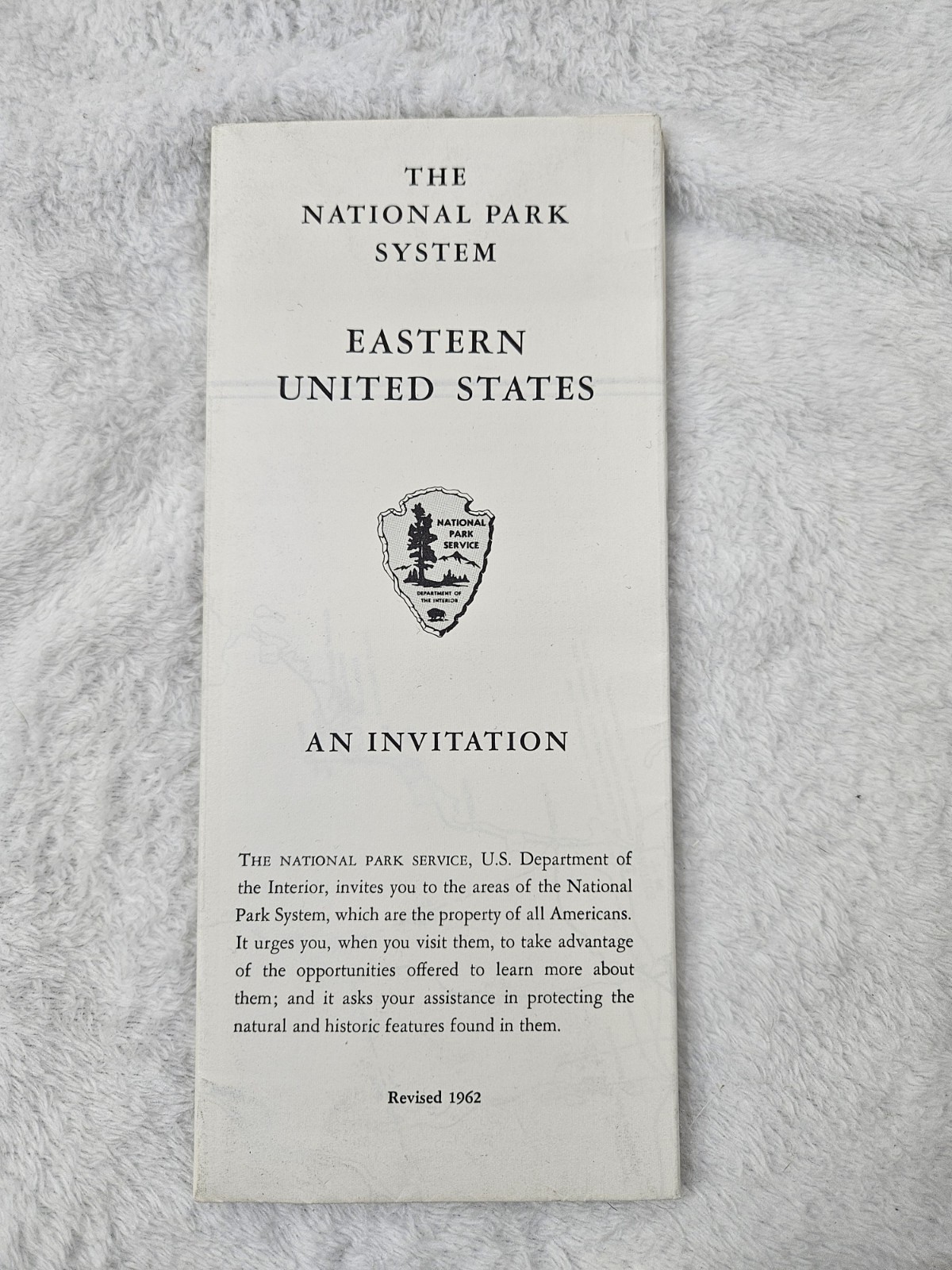 Vintage 1962 The National Park System Eastern United States Map