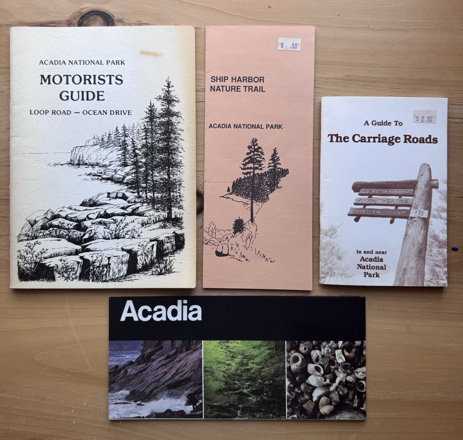 Collection Of Vintage 1980s Acadia National Park Books & Ephemera