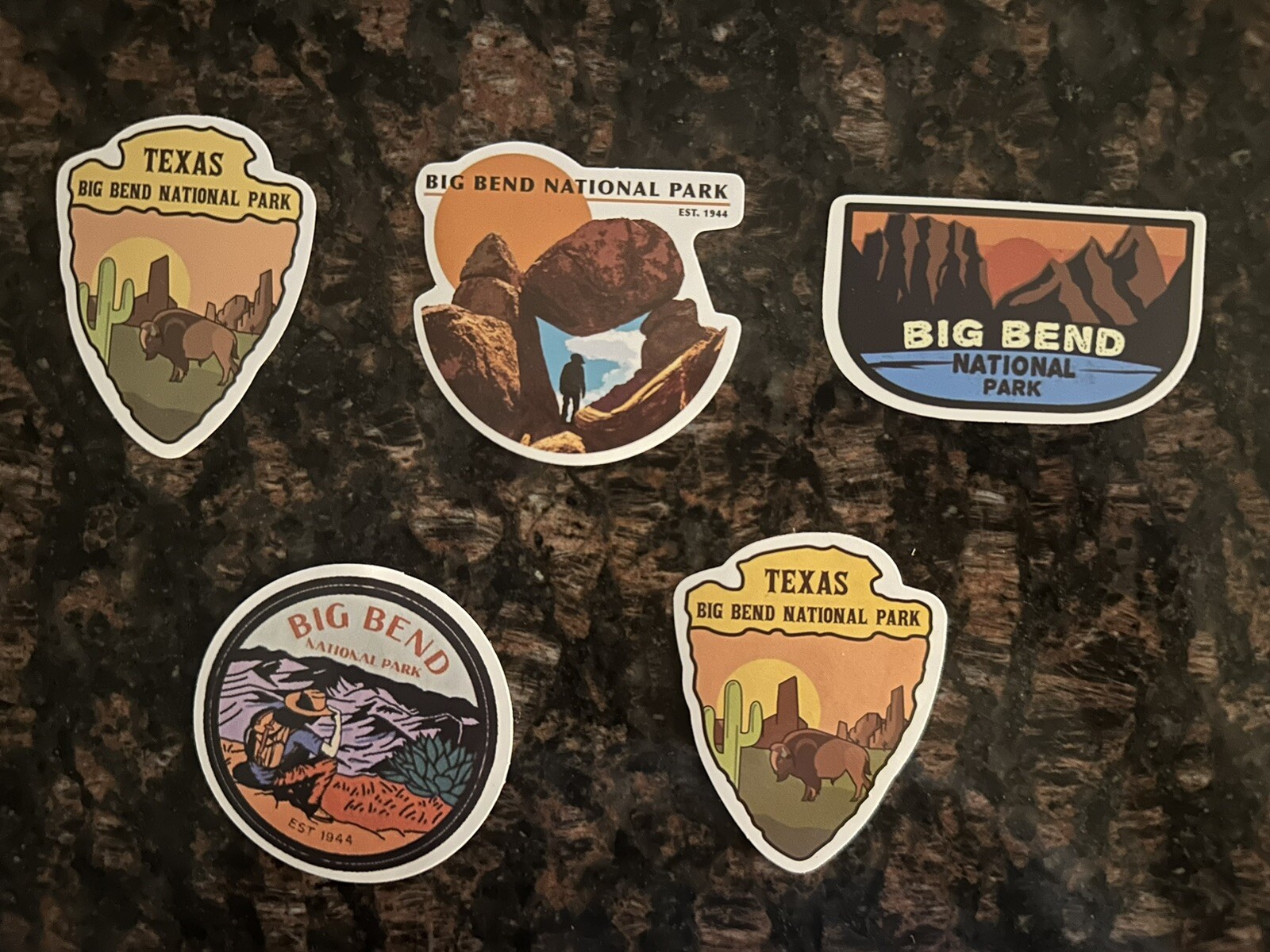 Big Bend National Park/Texas Stickers Set Of 5