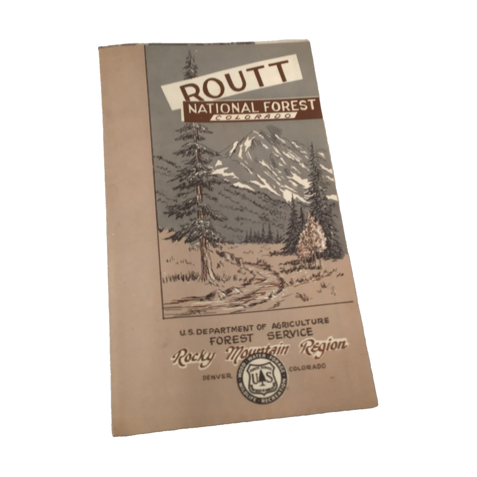 Rout National Forest US, Dept.of AG, Forest Service, Map & recreation Pics, 1957