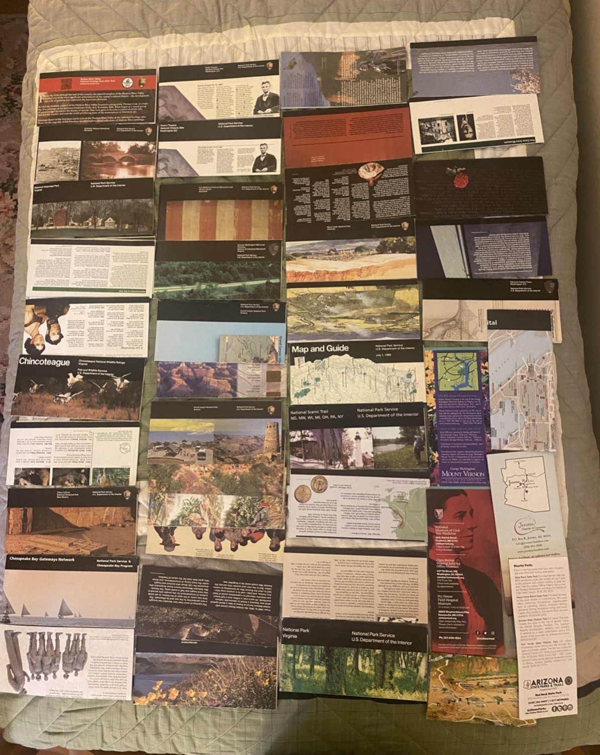 National Park Service Unigrid Brochures Lot of 45 (34 unique) w/ Bonus material