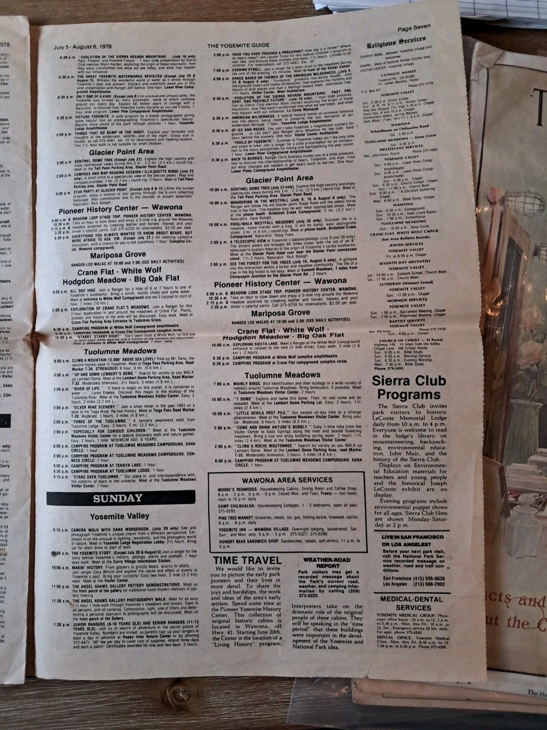 Yosemite Guide National Park California 1978 Broadsheet Newspaper