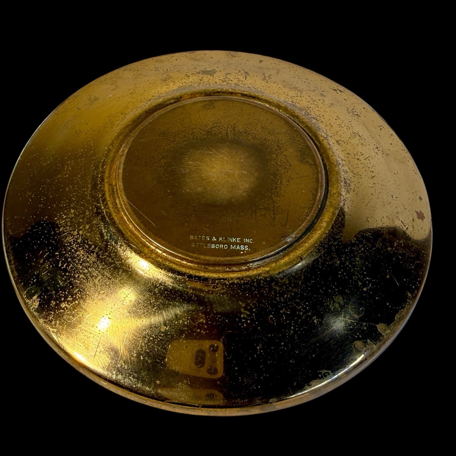 Vintage Mammoth Cave National Park Brass Glass Dish Bates Klinke Ashtray Tray