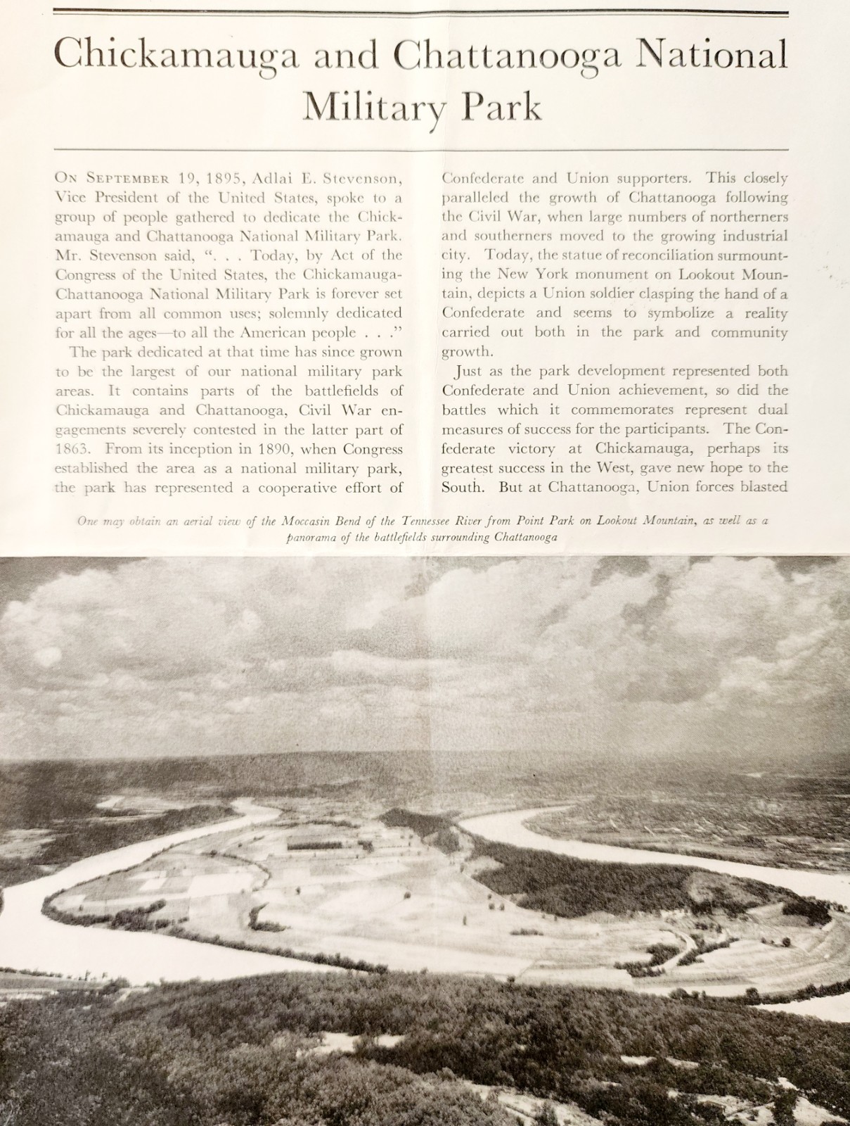 1940 Chickamauga & Chattanooga National Military Park Booklet Vintage F15N