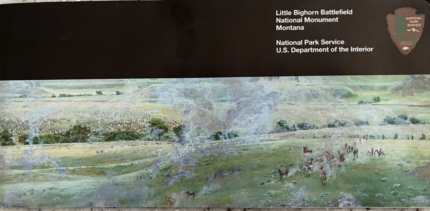 1999 LITTLE BIGHORN BATTLEFIELD NATIONAL PARK SERVICE UNIGRID BROCHURE/MAP OOP