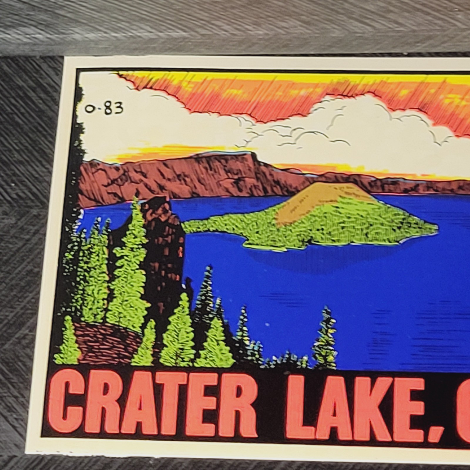 Crater Lake Oregon Lindgren Turner Window Travel Decal National Park RARE