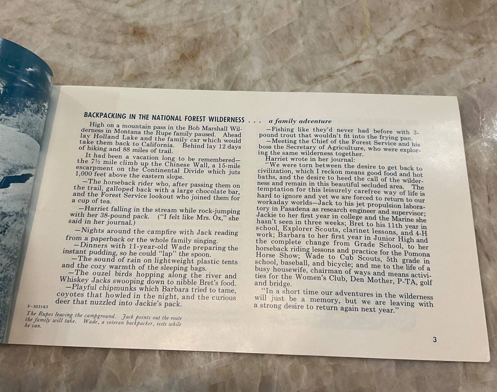 US Forest Service, Backpacking in the National Forest Wilderness, 1972