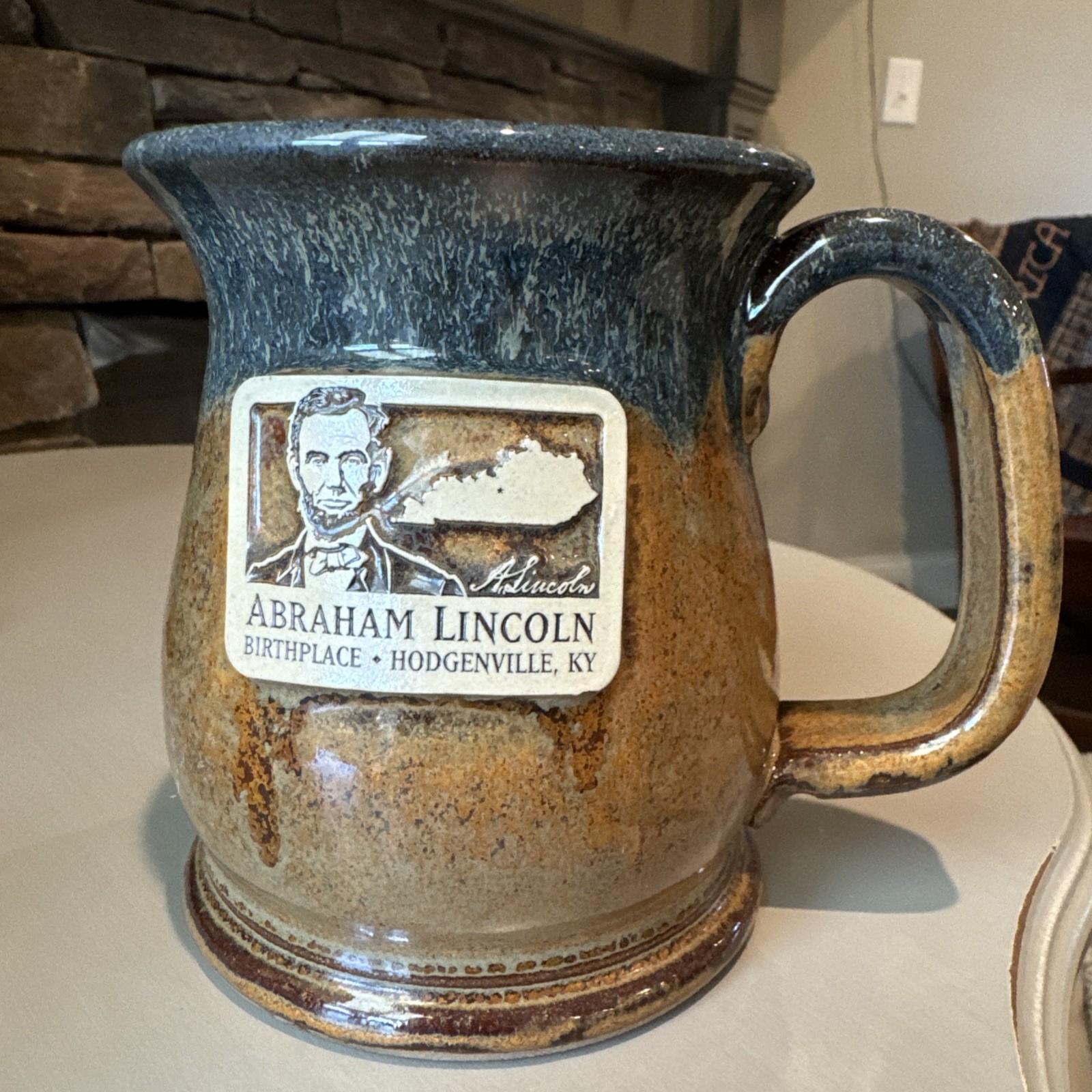 Vintage Abraham Lincoln Birthplace National Park Stoneware Coffee Mug Kentucky
