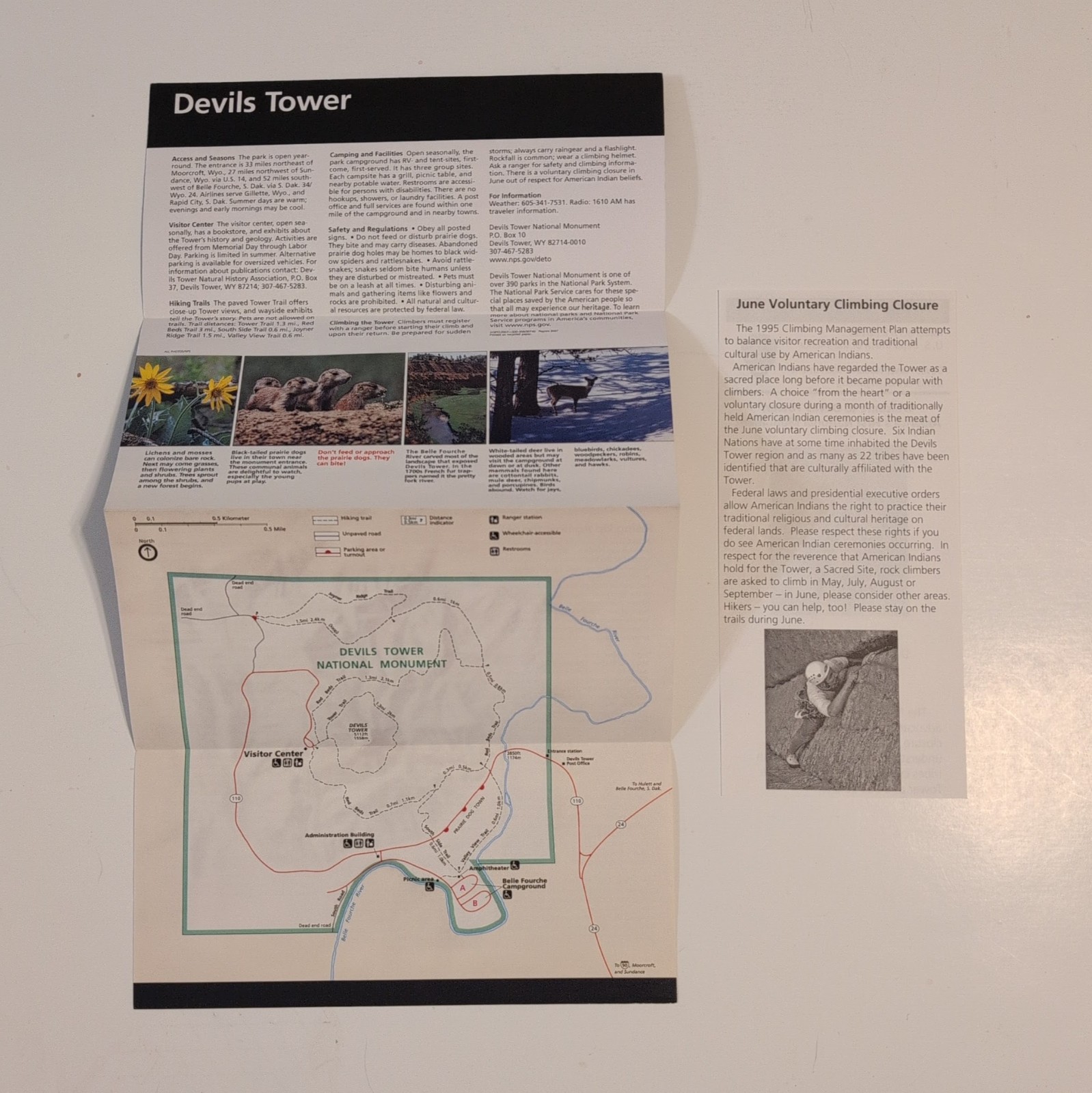 Devil’s Tower National Park Service NPS Unigrid + Pamphlet GPO 2007 Reprint 2007