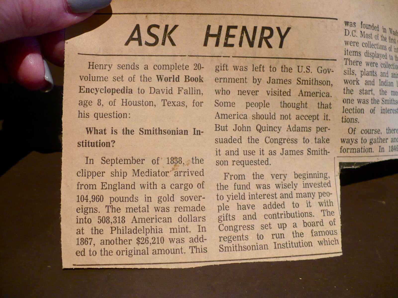 GUIDE TO THE NATION’S CAPITAL & The Smithsonian Institution + 1971 Ask Henry