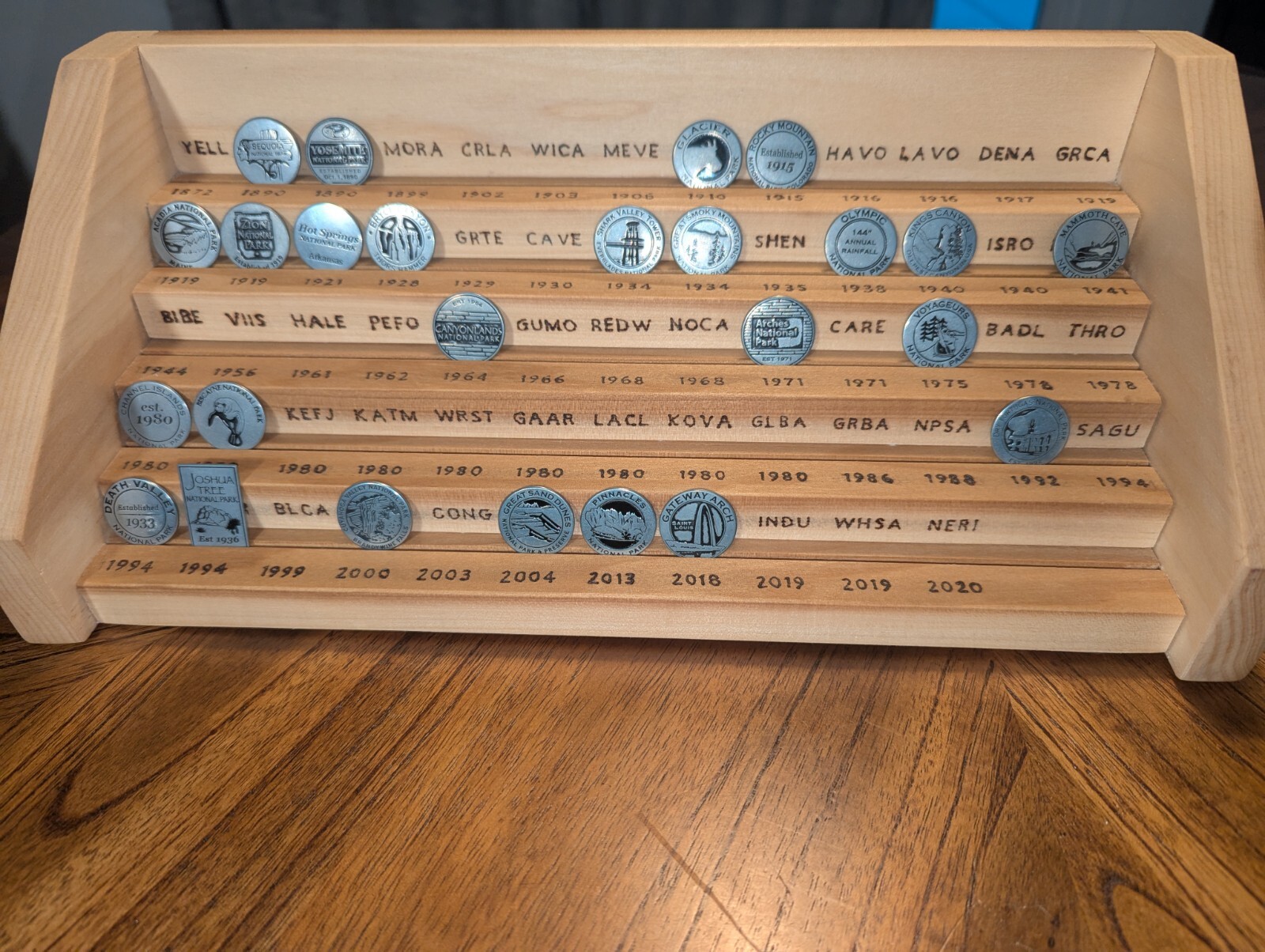 National Park Collectible Token Display – Handmade NPS Coin Holder