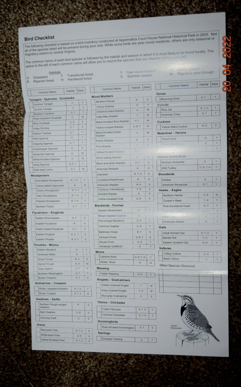 Ntl Park Service (NPS), APPOMATTOX CH FLYERS: LANDSCAPE,” “BIRDS,” & “BATS,” New