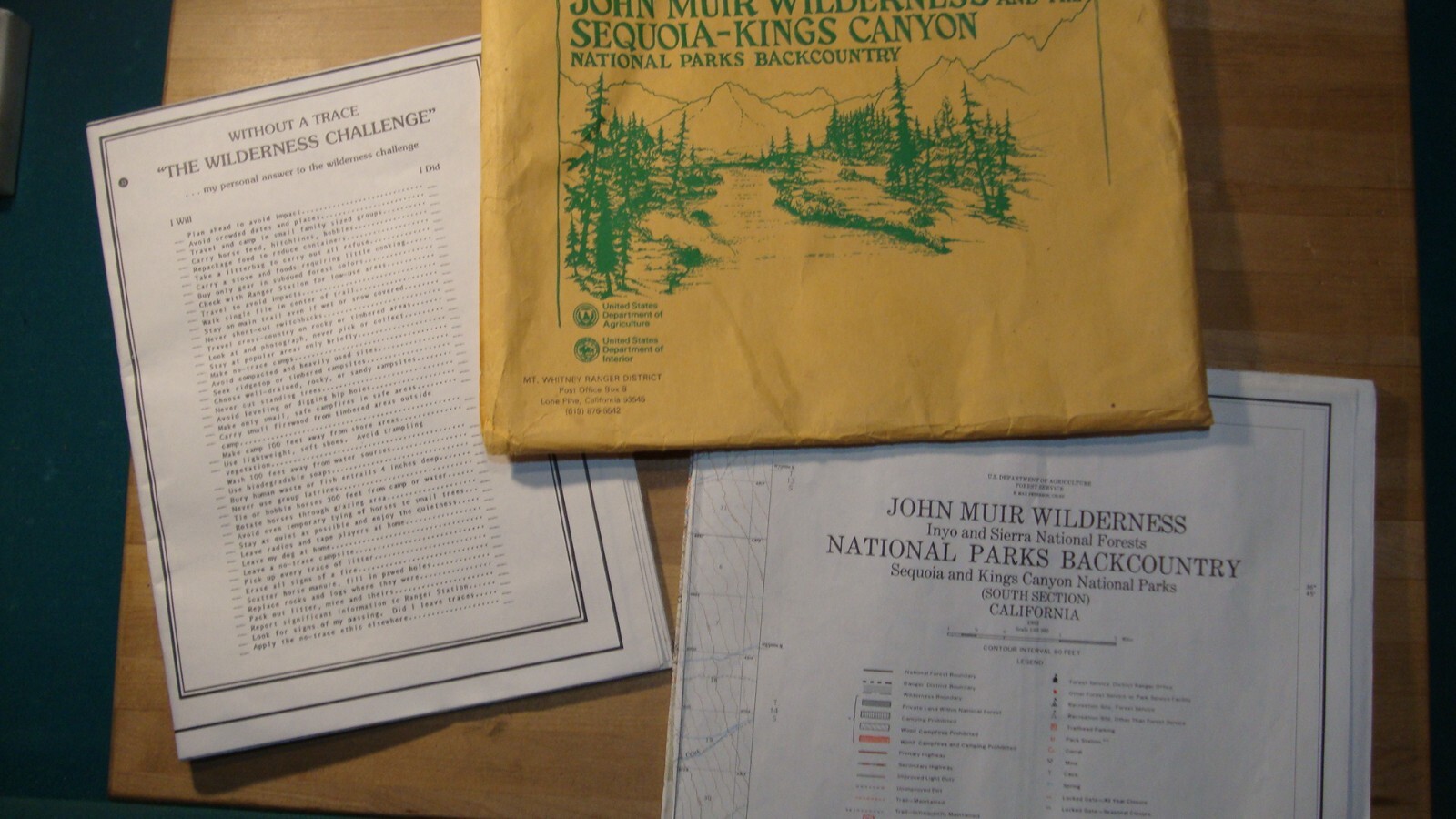 1983 USDA Topographic Maps Of John Muir Wilderness & Sequoia-Kings Canyon