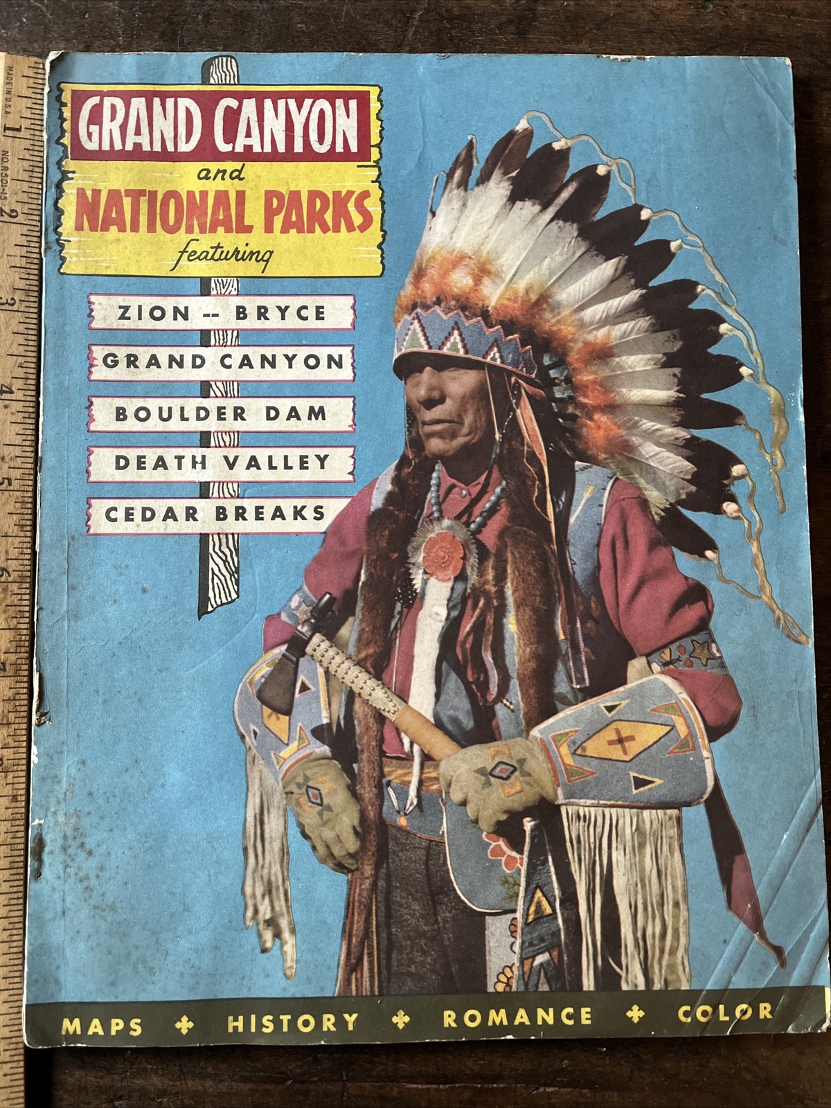 Grand Canyon Zion, Bryce, Death Valley Natl. Park 1953 Travel Book +Color Pics