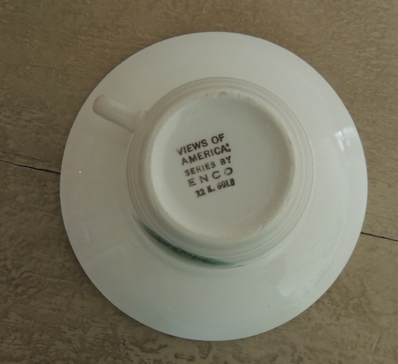 ETERNAL LIGHT Peace Memorial Gettysburg PA Souvenir Demitasse Cup & Saucer ENCO
