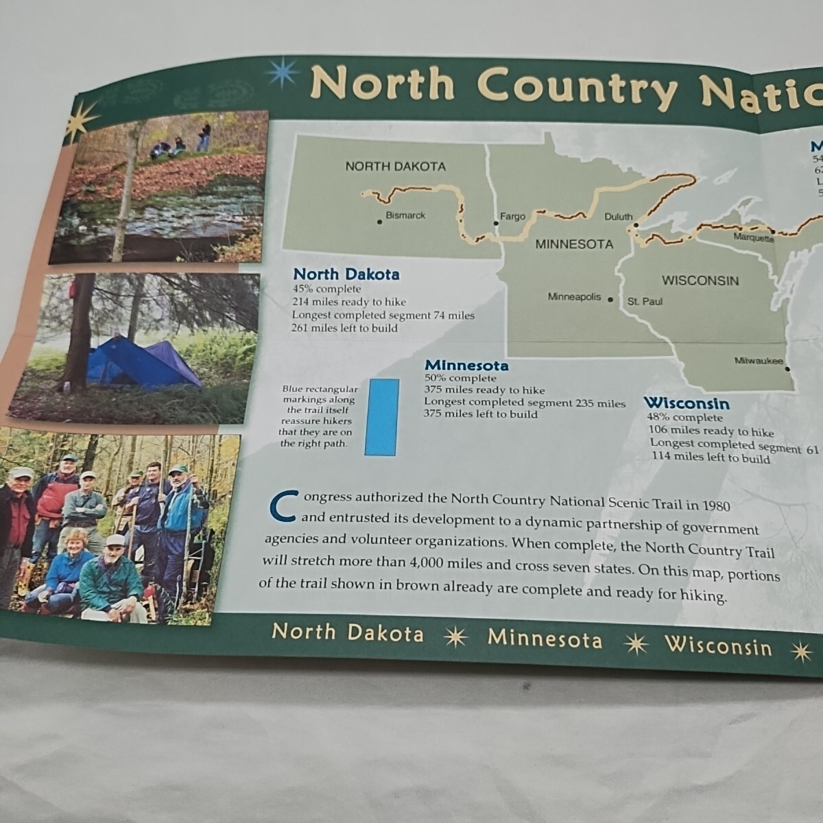 The North Country National Scenic Trail Map Brochure